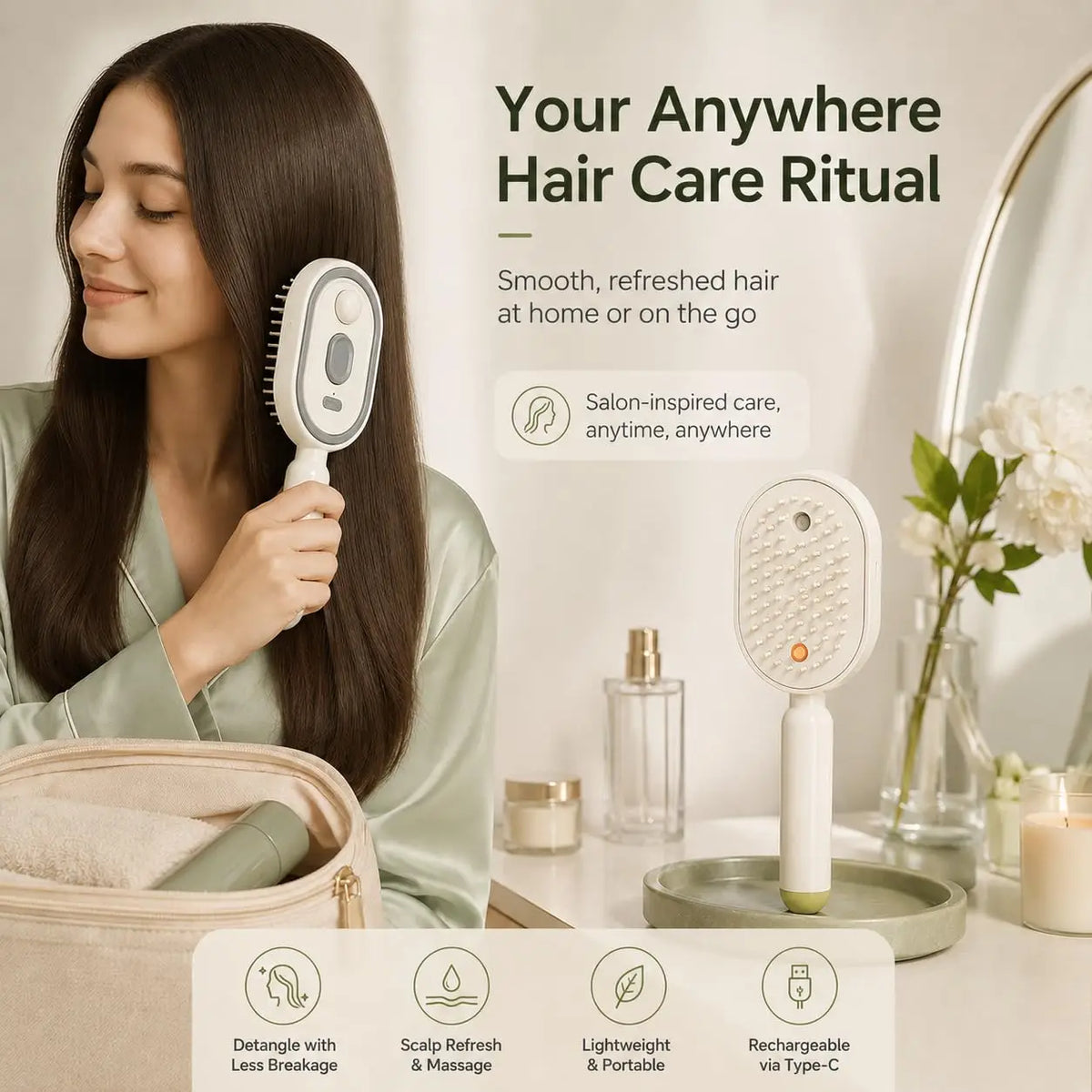3-In-1 Electric Spray Hair Brush